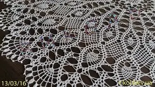 Large thin napkin crochet knitting pattern Part 1 / Thin large crochet doily
