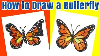 How to Draw and Paint a Monarch Butterfly Easy Watercolor Tutorial for Kids