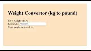 weight convertor | Javascript Project #4