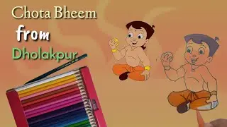 Chota bheem eating laddu colour drawing#cartoons #forkids #drawingtutorial #easytodraw @drawurfav8813