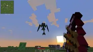 Убийство Боссов и мобов из Minecraft: Нага, Разоритель, Зомби, Грипер с помощью разных видов Лука