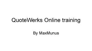 QUOTEWERKS  Training–QUOTEWERKS  Online Training(QUOTEWERKS  Certification Tips)– QUOTEWERKS  Course