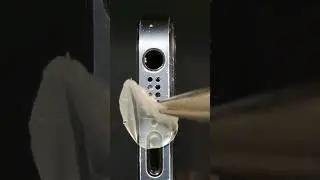Cleaning iPhone speaker with adhesive gel and hot glue ❌ #asmr #satisfying