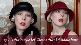 Easy 1920s Hairsyle Tutorial For Cloche Hat for Middle Hair