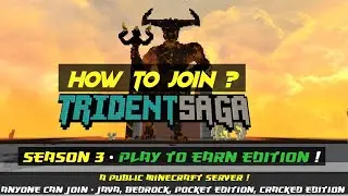 How to Join Trident Saga SMP Season 3?  | Play to Earn Edition | Public Server Anyone can join.!