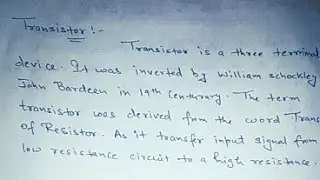 Introduction Of Transistor