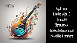 E minor backing track | Melodic & relaxing | Guitar solo improvisation | tabs #aminor #backingtracks