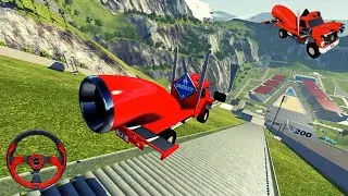 Unexpected Reactions About stairs jumps tata nano car, imported truck, sport car BeamNG Drive gaming