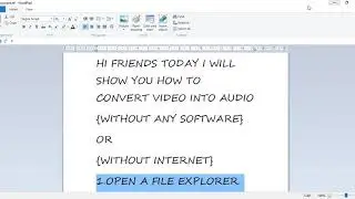 How to convert video into audio (without any software)or(without internet)100%working.