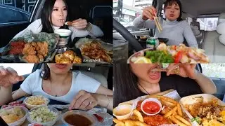 4 Girls ASMR Eating Challenge 🍔 | Satisfying Food Sounds