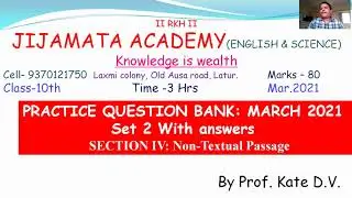 Practice question Bank 2021, Set 2, Section IV