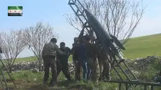 The free army of Idlib aims missiles reinforced missiles from the MLRS "Grad"