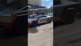 Первый Cybertruck Tesla в России. #shorts #tesla #cyberpunk2077 #cybertruck #обзор #automobile