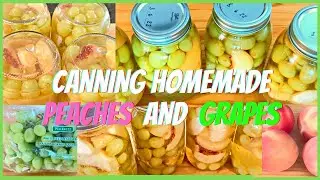 CANNING GRAPES  HOW TO CAN GRAPES  CANNING PEACHES  HOW TO CAN  PEACHES  Peaches and grapes in syrup