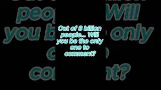 Only 1 person can comment! #shorts #comment