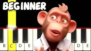 Monkeys Singing Chinese - Fast and Slow (Easy) Piano Tutorial - Beginner