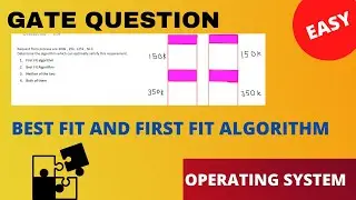 GATE QUESTION | BEST FIT | FIRST FIT ALGORITHM | OPERATING SYSTEM
