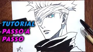 COMO DESENHAR O SATORU GOJO DE JUJUTSU KAISEN 🟣🧿