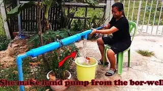 Unique Idea to make water hand pump from the bore-well without electricity  #diy #home #freeenergy