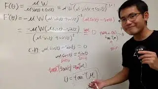 calculus optimization: find the angle to minimize the force