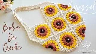 Bolsa de Crochê GIRASSOL 🌻. Por Vanessa Marcondes. #bolsadecroche #crochet