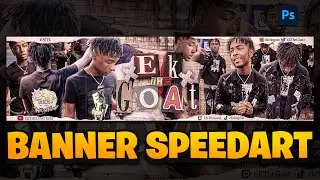 Photoshop Speedart: IRL YouTube Banner Speedart | Scrap Paper Themed | @EKTHEGOAT