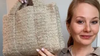 Стильная сумка из букле и мои впечатления от вязания буклированной пряжей.