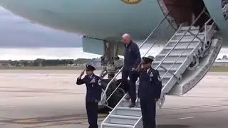 Biden Uses Air Force One Short Stairs To Avoid Falling—Almost Falls