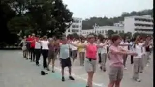 Doing morning exercises with middle school students   Video From China Odyssey Tours