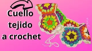 Cuello tejido a crochet con pentagonos