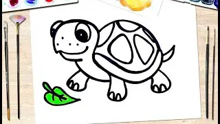 TURTLE. How to draw a turtle easy! Fast and beautiful