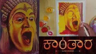 KANTARA || Acrylic Painting || @rishabshetty @hombalefilms. Ravikiran arts #kantara