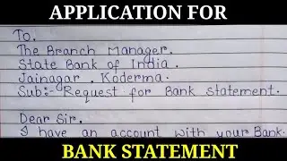 application for bank statement.how to write an application for bank statement?bank manager ko patra