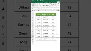 How to Calculate Age in Excel #shorts #exceltutorial  #excel