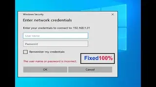 Fix Enter Network Credentials Error On Windows 10/11 | How to Fix enter network Credentials
