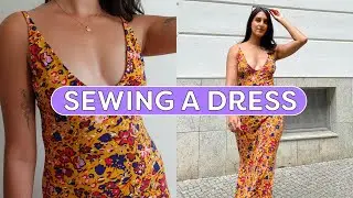 Sew this dress with me | Making a DIY fitted v-neck dress 🌹
