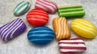 Сухое полосатое мыло 💙❤️💕💜💛💚/ Dry soap cutting/ ASMR