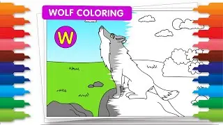 Animals ABC Coloring Fun: Wolf Comes Alive | Letter W