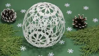A quick and easy CROCHET Christmas BALL! Pattern.🌲🌲🌲