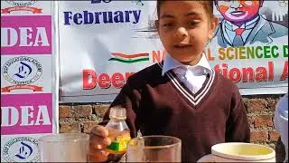 Nursery little girl foing Density experiment