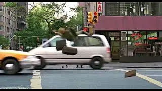 Brad Pitt gets hit by a car