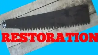 Restoration old rusty saw blade. Woodworking tool