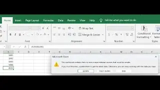 Workbook contains links to one or more external sources that could be unsafe