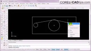 CorelCAD - Using ESNAP (Entity snap) to speed up drawing