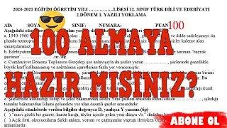 12. Sınıf Türk Dili ve Edebiyatı 2.Dönem 1. #Yazılı (YOK BÖYLE BİR SINAV)