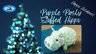 Purple Paisley Stuffed Hippo - 6 hours