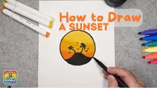 How To Draw A Simple Island Sunset