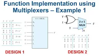 [58] Implementing Boolean function using multiplexers MUX - example 1
