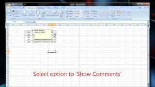Printing Comments in Microsoft Excel 2007