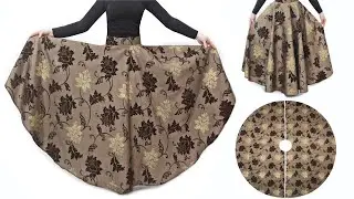 FULL CIRCLE SKIRT ✅ Long Full Flared / Circular Umbrella Skirt Cutting and Stitching DIY